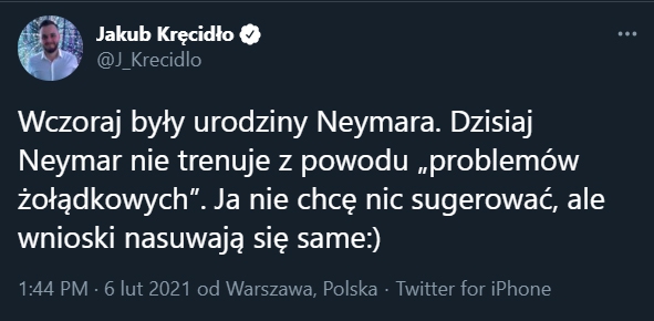 DLATEGO Neymar dzisiaj nie trenował! :D